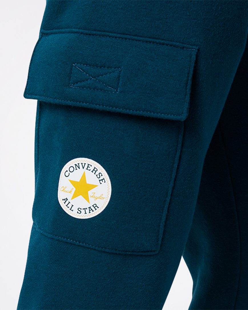 Pantalones Converse Into The Wild Fleece Cargo Niño Azules | PE 802P7E